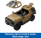 Jurassic World Mission Mayhem – Truck &amp; Einiosaurus Dinosaur Action Figure with Flip Roll Feature