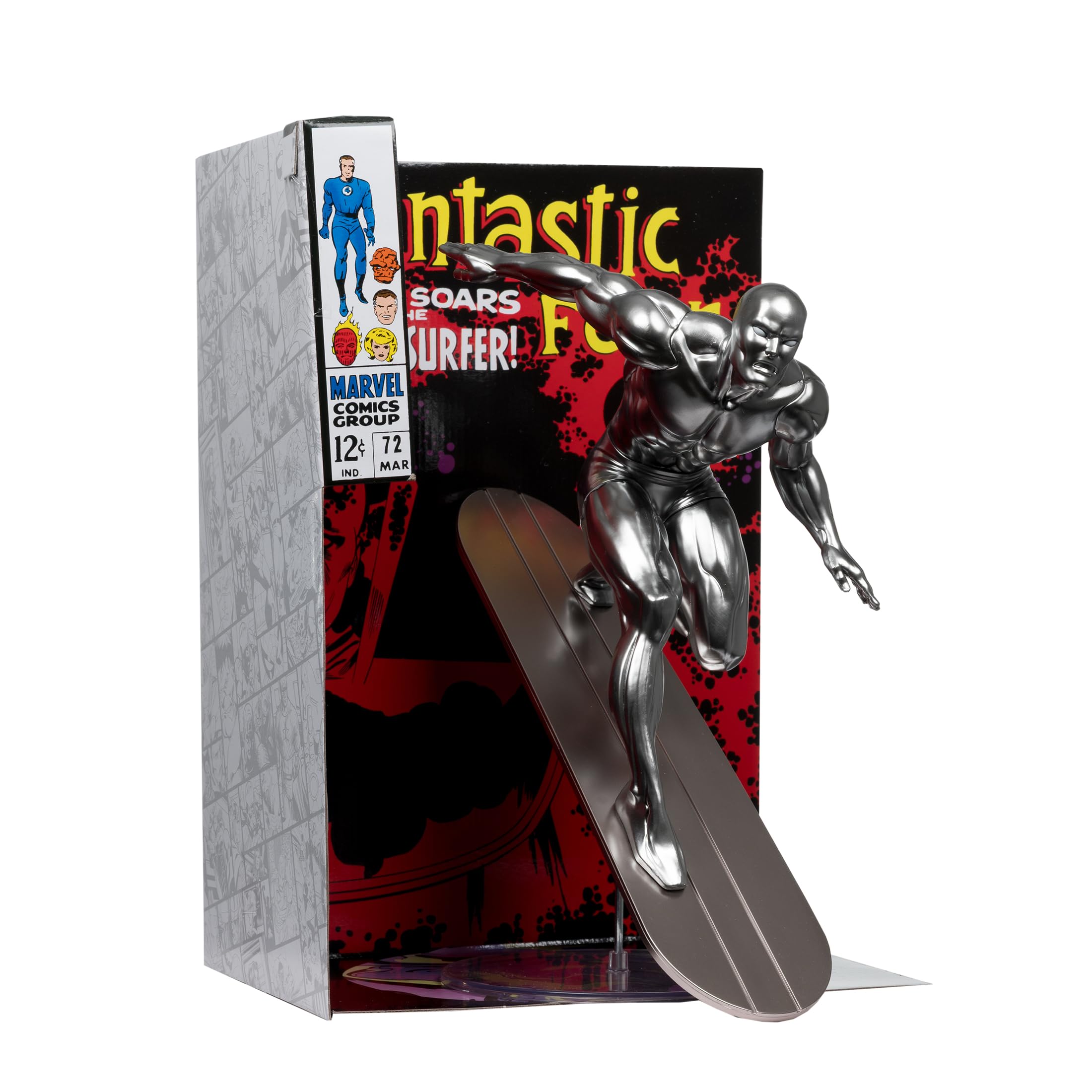 McFarlane Marvel Silver Surfer 1:6th Scale Collectible with Scene (Fantastic Four #72) Toys