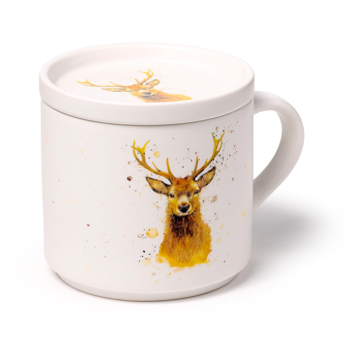 Jan Pashley Stag Porcelain Mug & Coaster Lid Set