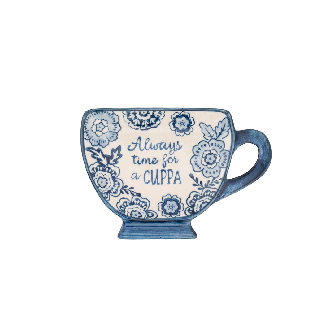 Sass & Belle Blue Willow Always Time for A Cuppa Tea Bag Dish