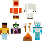 Mattel Minecraft Game, Creator Series Action Figures and Accessories, Camp Enderwood Steve and Mob Figures Mattel