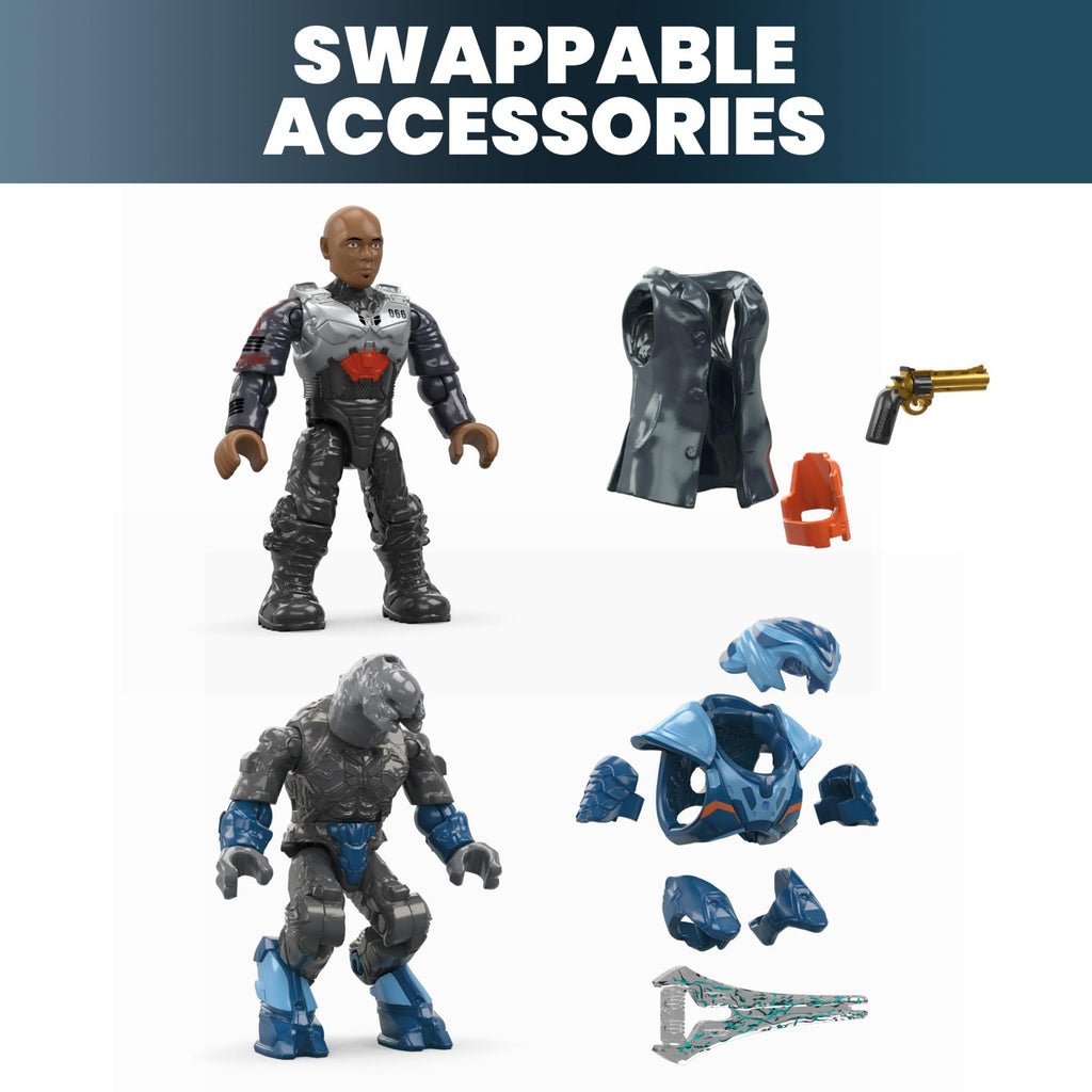 Mattel MEGA Halo The Series Vehicle Building Toys Set, Renegade Banshee Aircraft with 205 Pieces, 2 Micro Action Figures