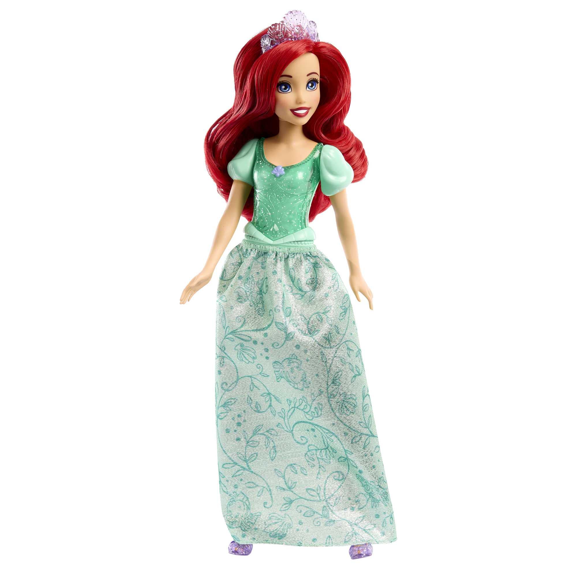 Mattel Disney Princess Toys, Tiana + Rapunzel + Ariel, Pack of 3 Fashion Dolls with Sparkling Clothing and Accessories
