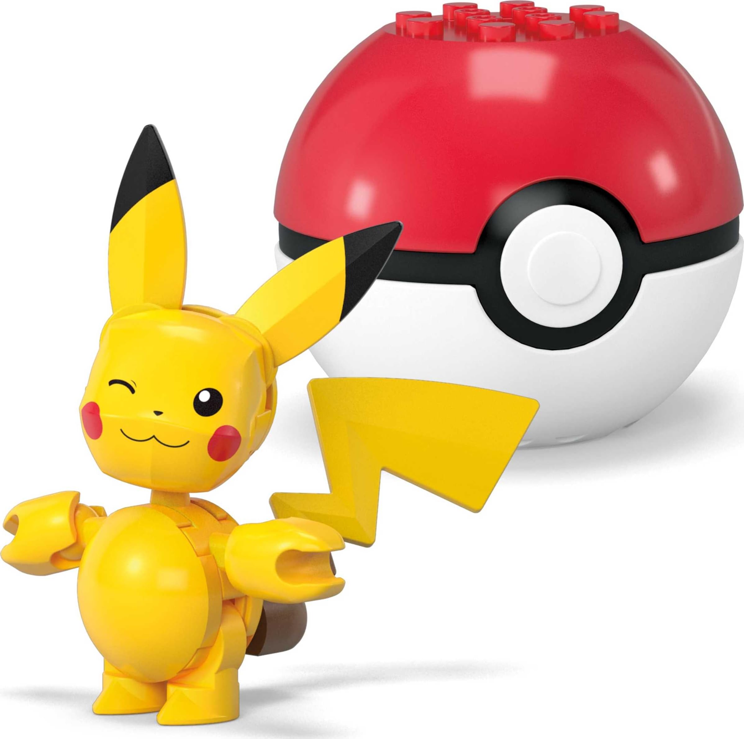 Mattel MEGA Pokémon Action Figure Building Toys Set, Poké Ball 2-Pack, Pikachu and Ditto with 42 Pieces