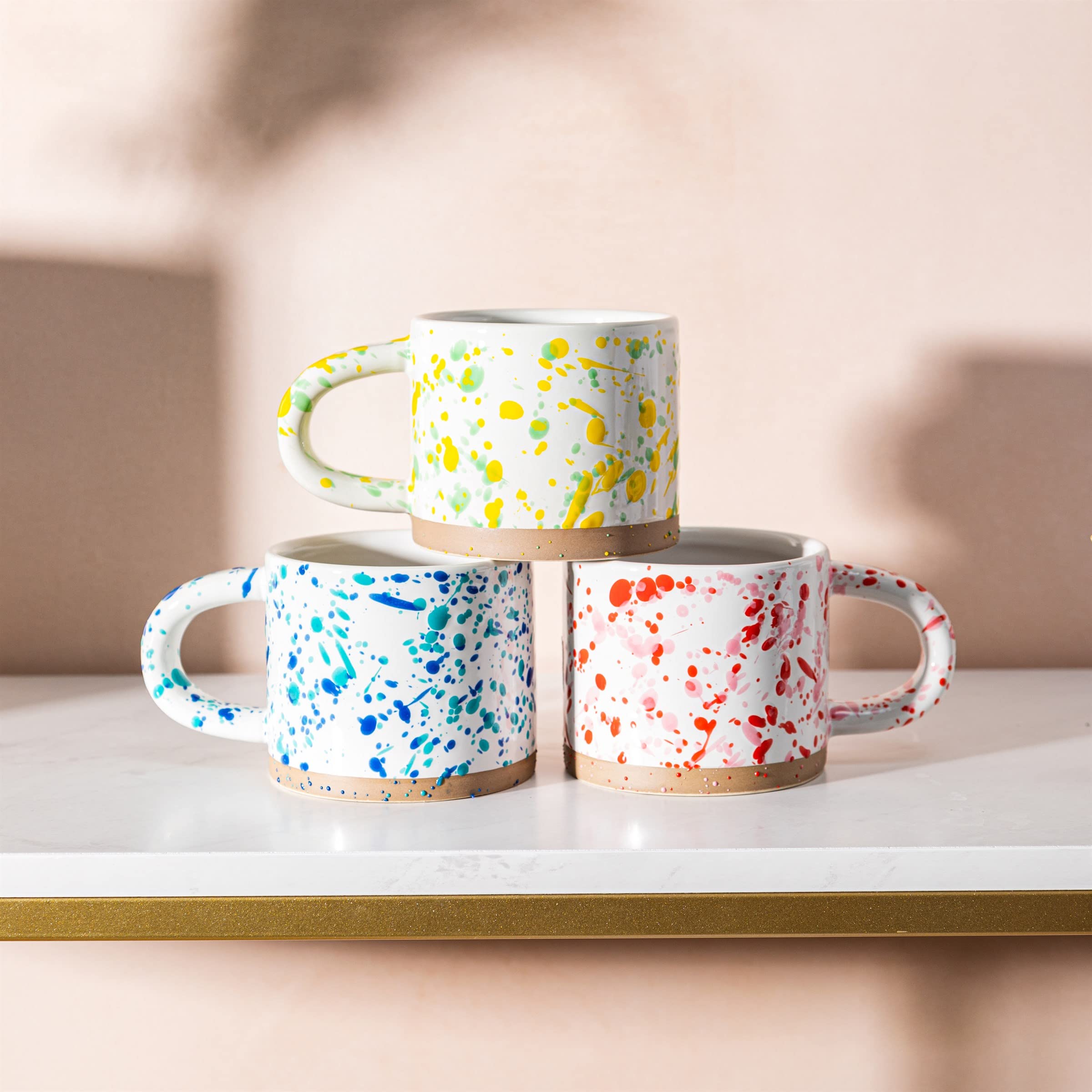Sass & Belle Yellow and Green Splatterware Mug Sass & Belle