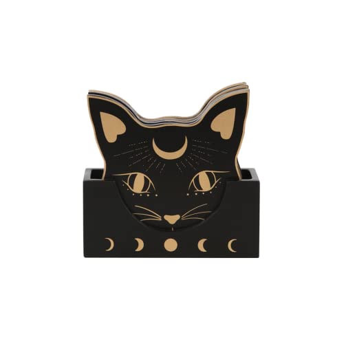 Mystic Mog Cat Face Coaster Set (Pack of 4) Something Different