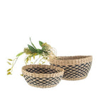 Sass & Belle Black Chevron Seagrass Decorative Bowls - Set of 2 Sass & Belle