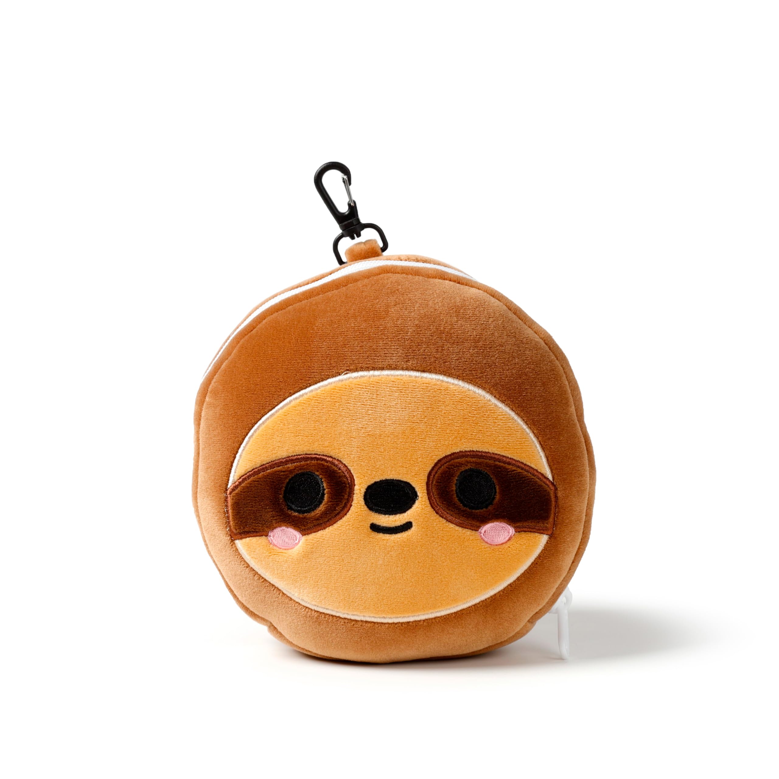 Relaxeazzz Sloth Lucky Cat Round Plush Travel Pillow & Eye Mask Puckator