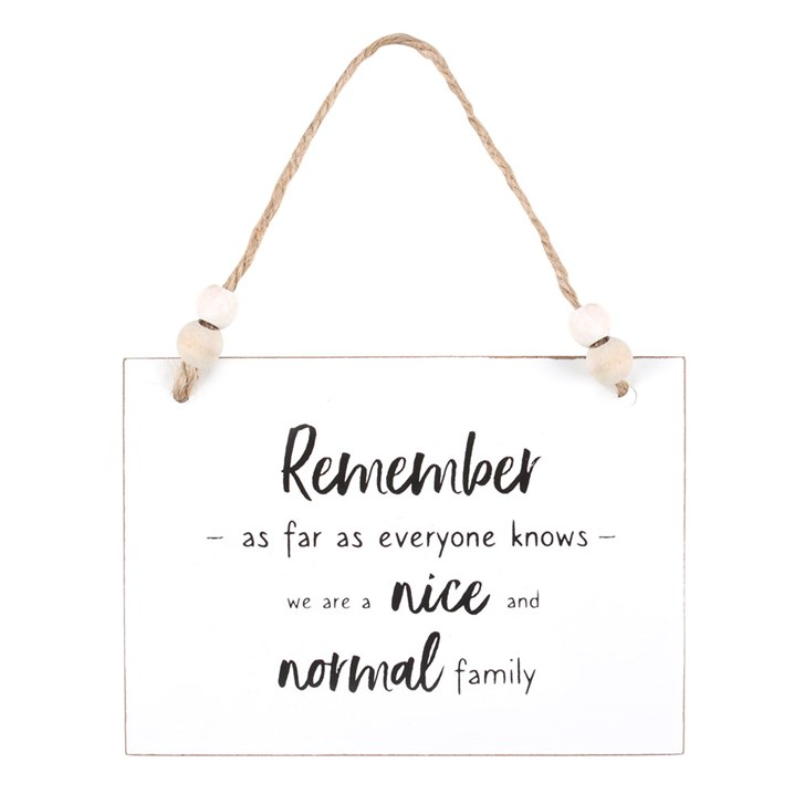 Nice And Normal Family Hanging Sign