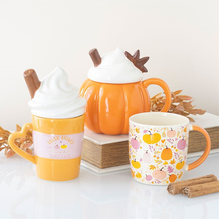 Pumpkin Cream Lidded Mug