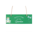 Green Welcome to Our Garden Hanging Sign