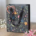 Midnight Bloom Black Floral Paper Gift Bag – Medium