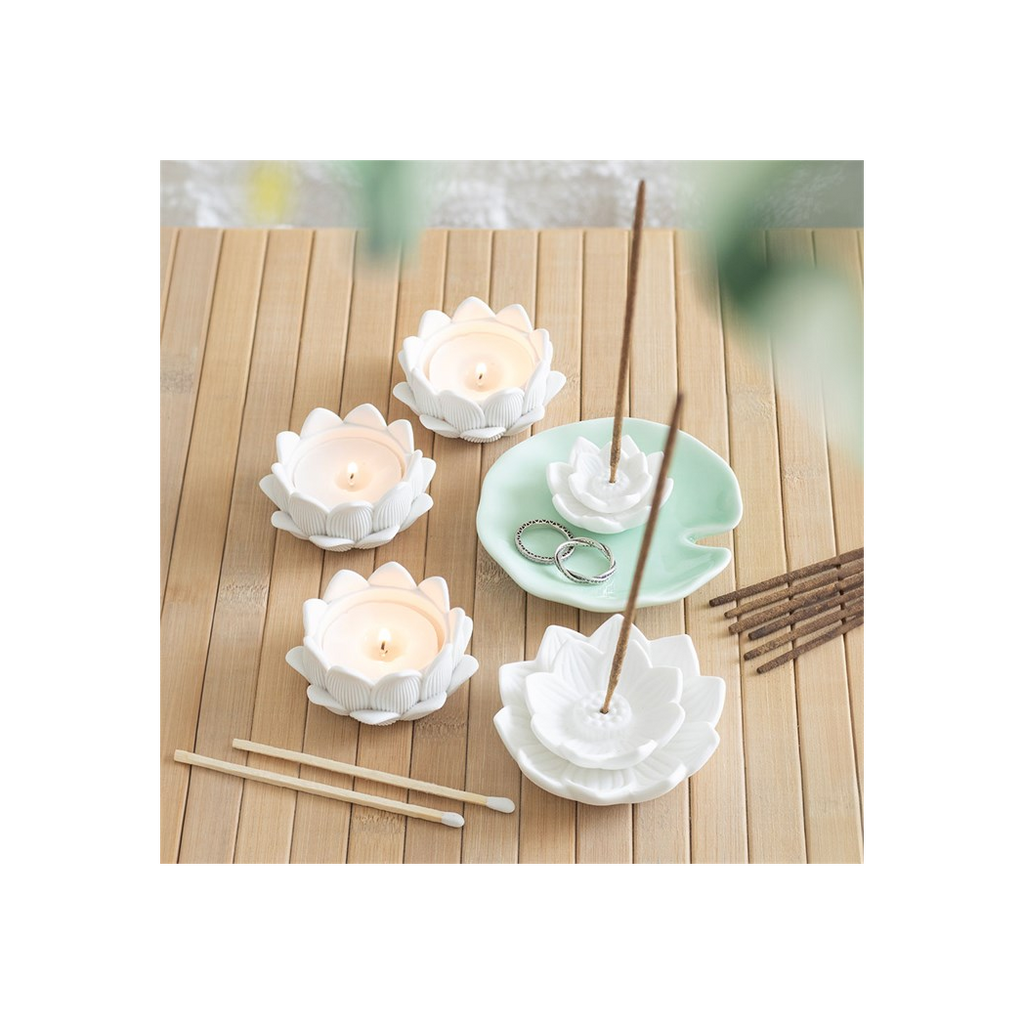 White Lotus Flower Incense Stick Holder