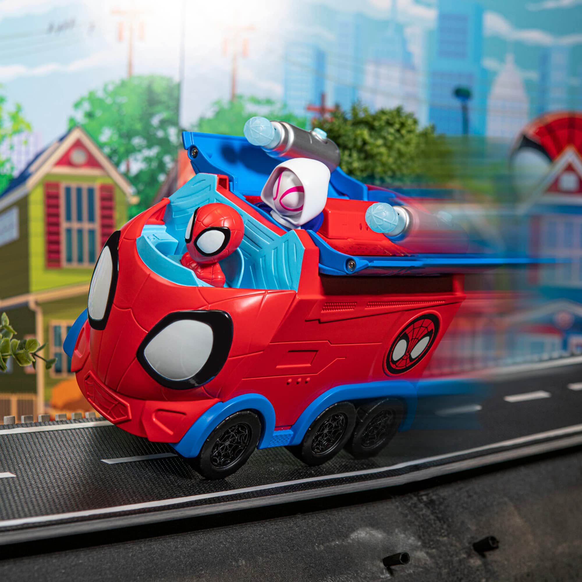 Jazwares  Marvel Spidey and His Amazing Friends Web Spinner Hauler - 8-Inch 3-In-1 Transforming Vehicle
