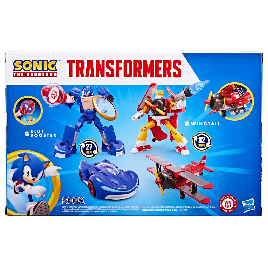 Hasbro Transformers Collaborative Sonic the Hedgehog x Wingtail and Blue Booster Action Figures