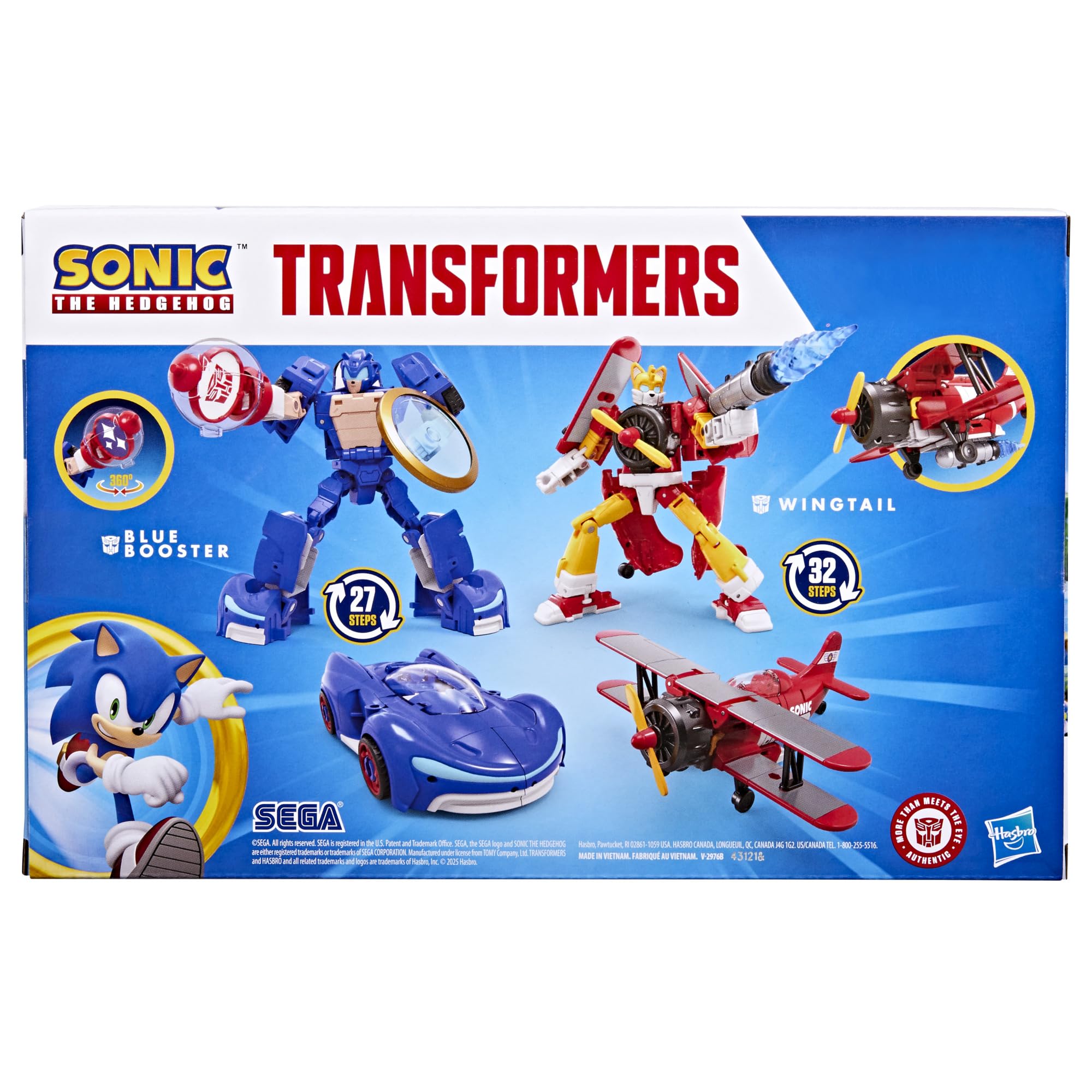 Hasbro Transformers Collaborative Sonic the Hedgehog x Wingtail and Blue Booster Action Figures