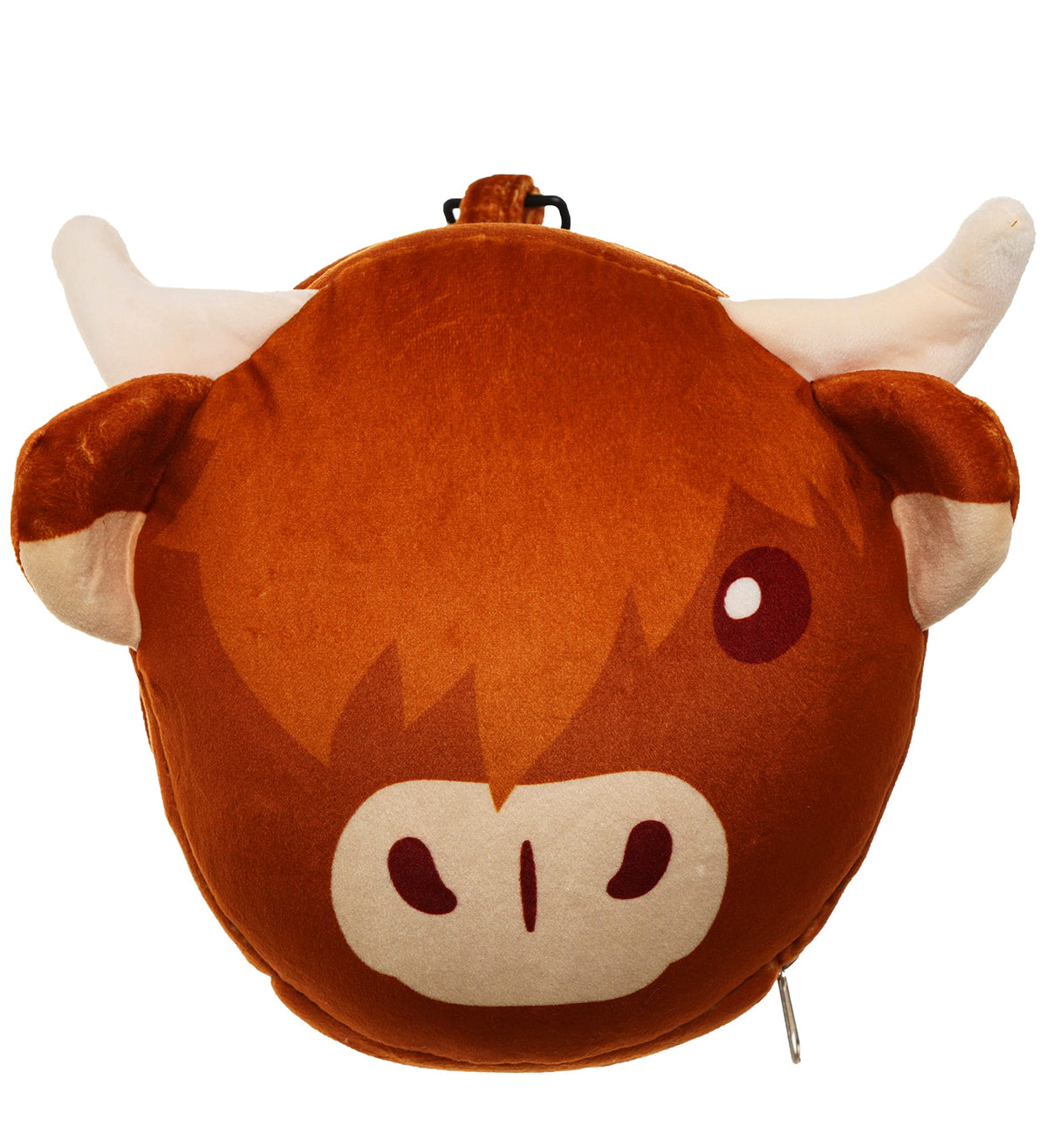 Relaxeazzz Highland Coo Round Plush Travel Pillow & Eye Mask