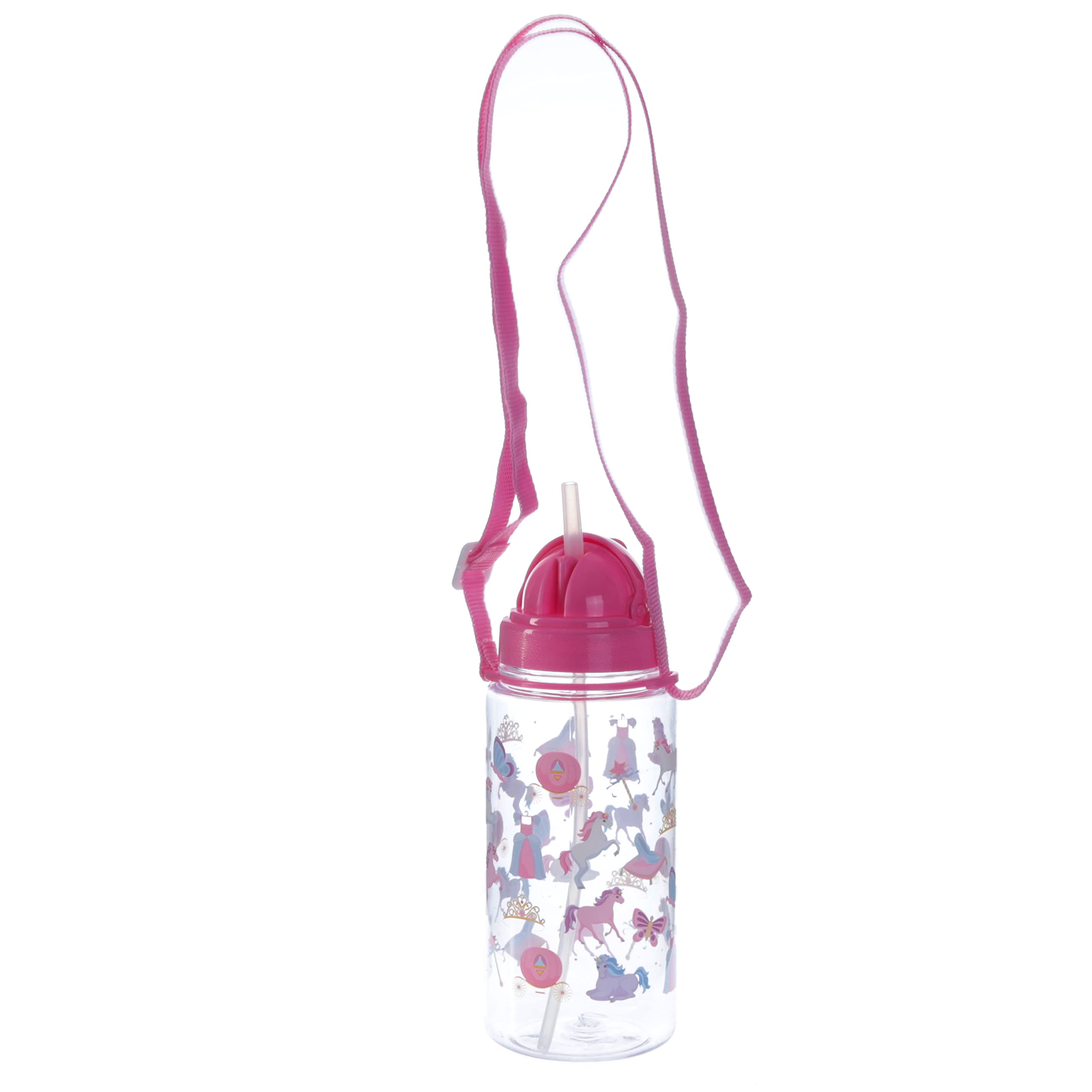 Puckator Enchanted Rainbows Unicorn Drinks Bottle with Straw 450ml Puckator