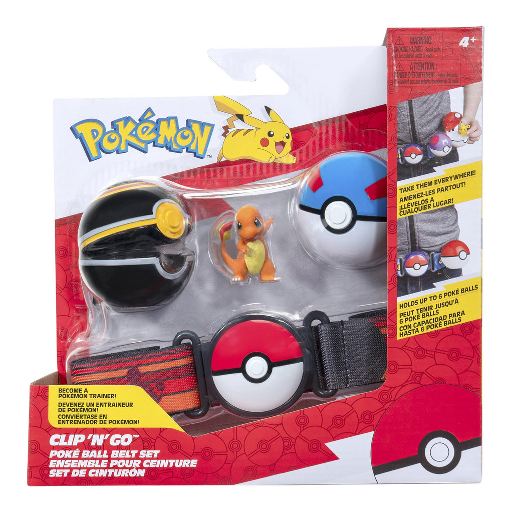 Jazwares Pokémon Clip 'N' Go Belt Set - Belt and Charmander Battle Figure with Accessories