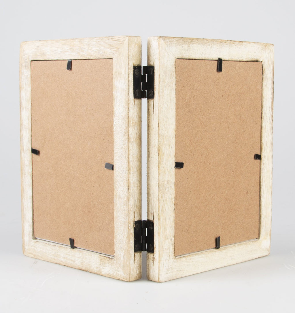 Sass & Belle Double White Wood Photo Frame