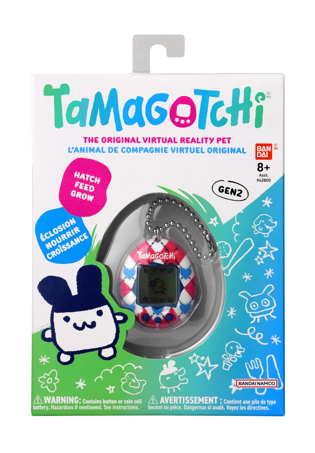 Bandai Tamagotchi Original Argyle Heart Digital Pet