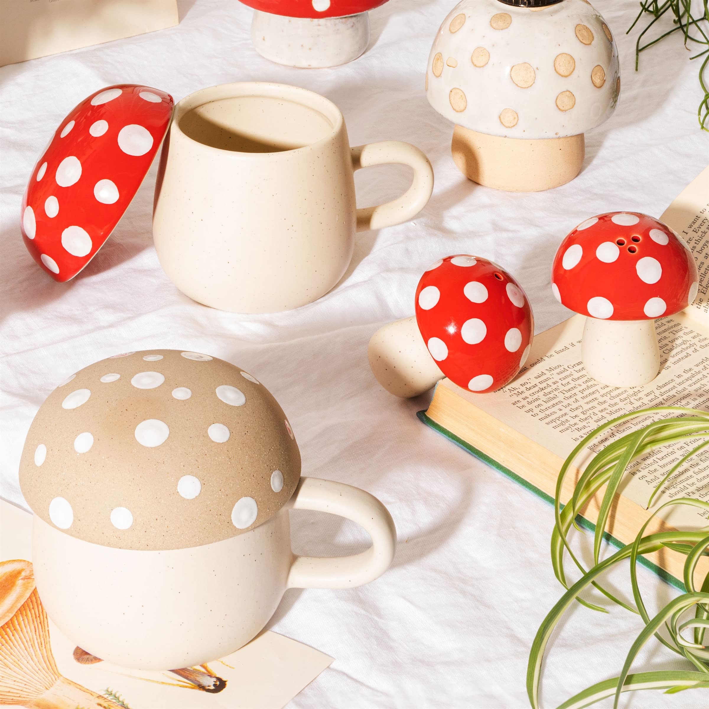 Sass & Belle Red Mushroom Salt and Pepper Set
