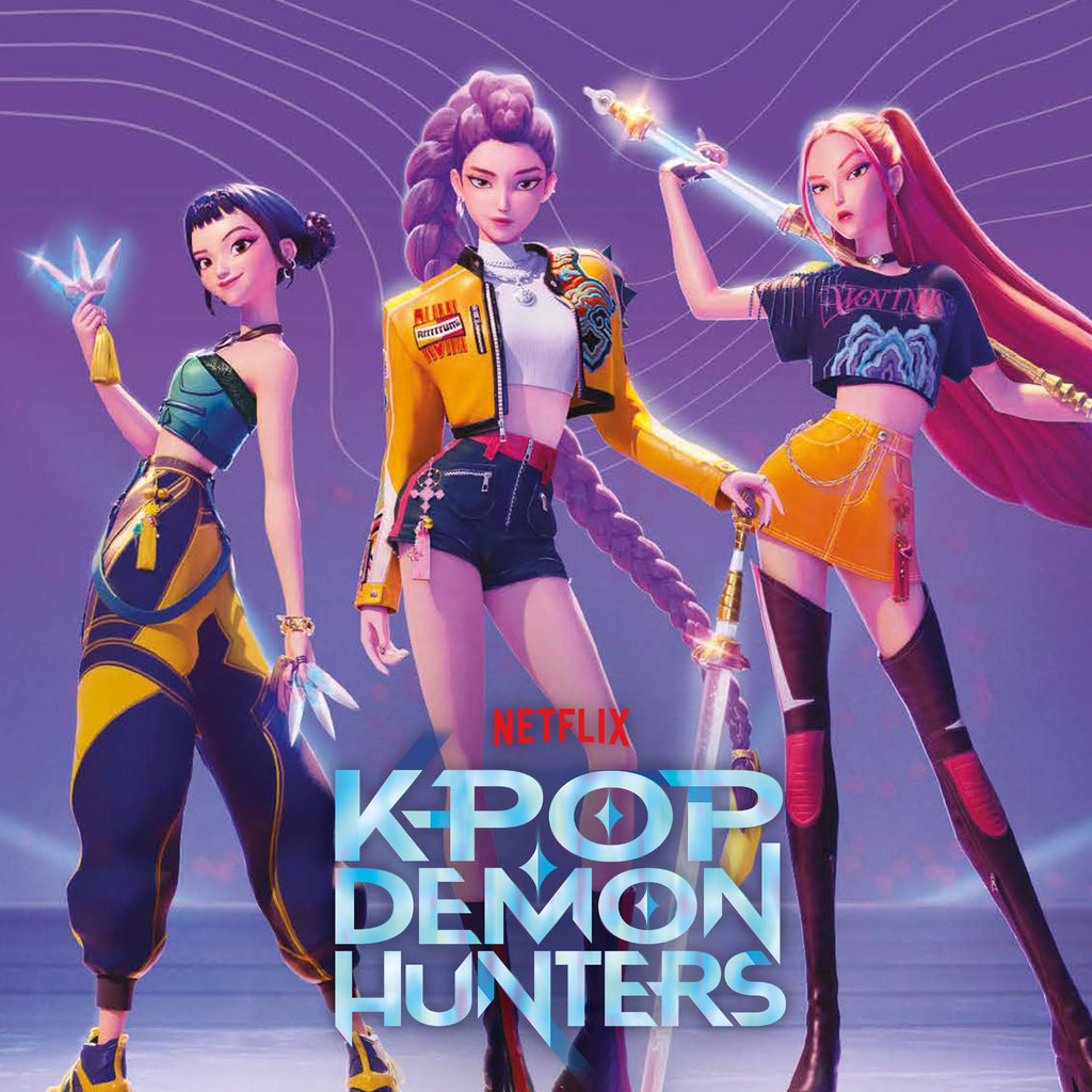 Bizak KPOP Demon Hunters Stickers Cards Official Netflix Album, 32 Pages for Collection of 200 Stickers, Includes 2 Envelopes with 10 Holographic and Die-Cut Stickers and Double-Sided Poster