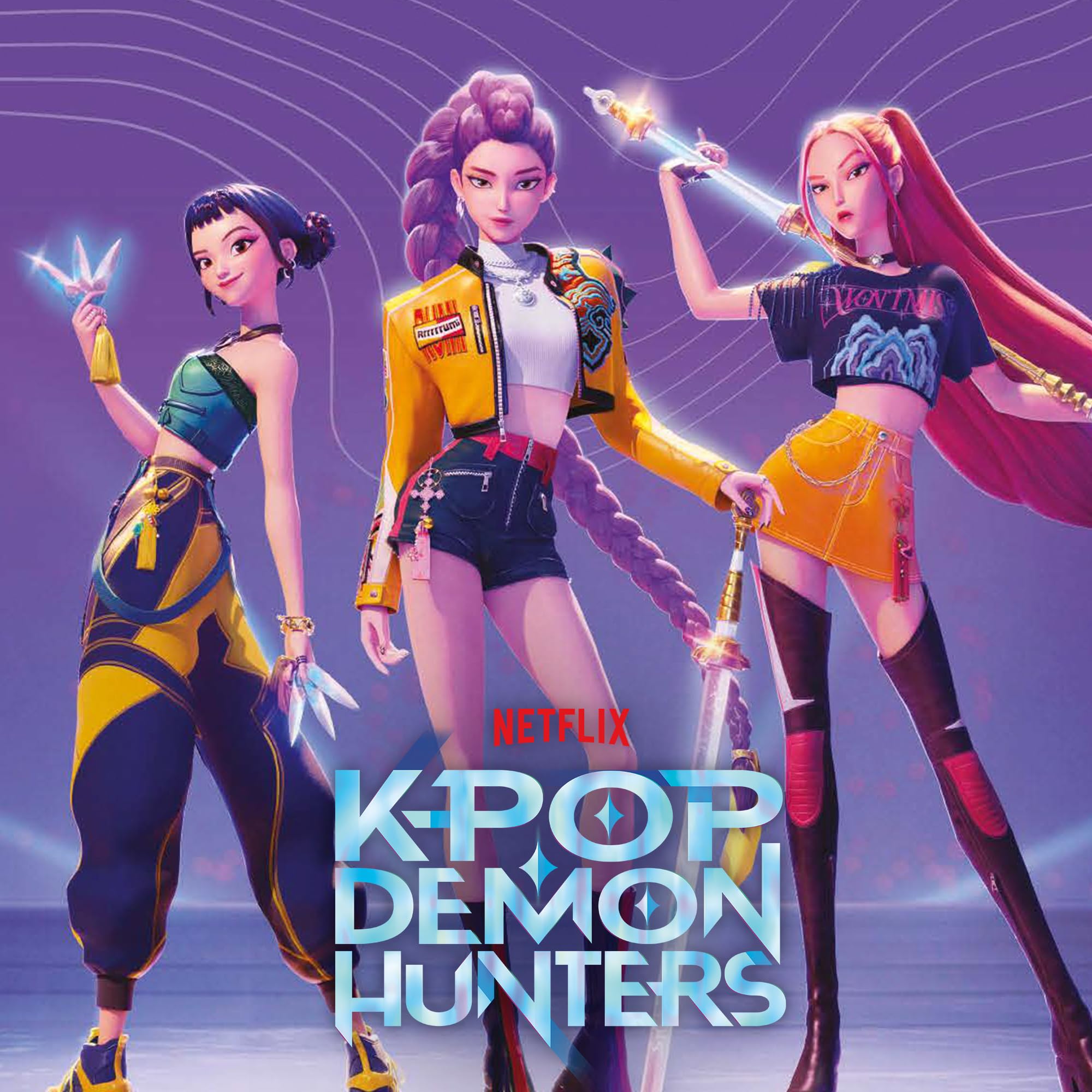 Bizak KPOP Demon Hunters Stickers Cards Official Netflix Album, 32 Pages for Collection of 200 Stickers, Includes 2 Envelopes with 10 Holographic and Die-Cut Stickers and Double-Sided Poster