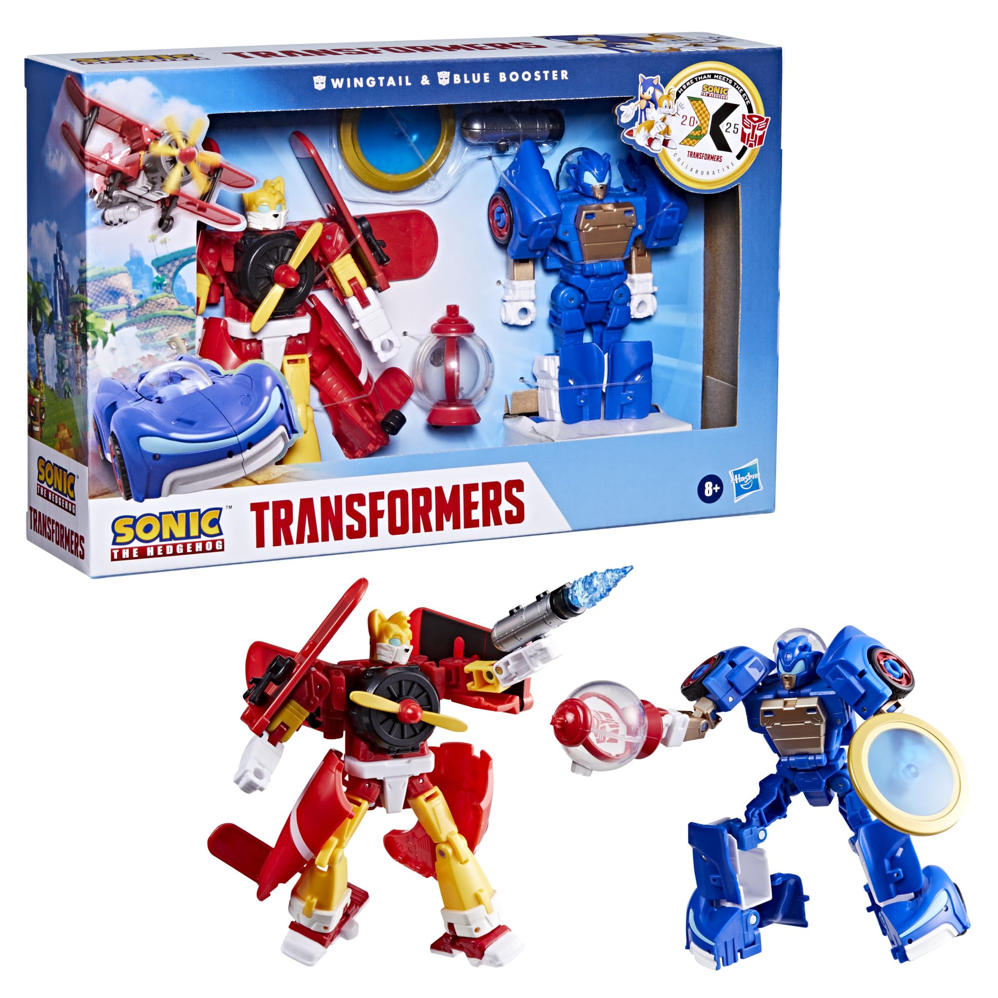 Hasbro Transformers Collaborative Sonic the Hedgehog x Wingtail and Blue Booster Action Figures