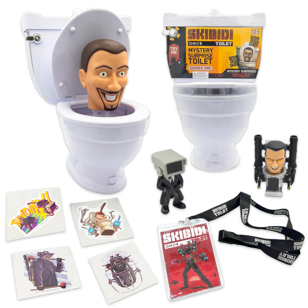Bonkers Toys Skibidi Toilet Mystery Toilet with Surprise Toys to Discover inside