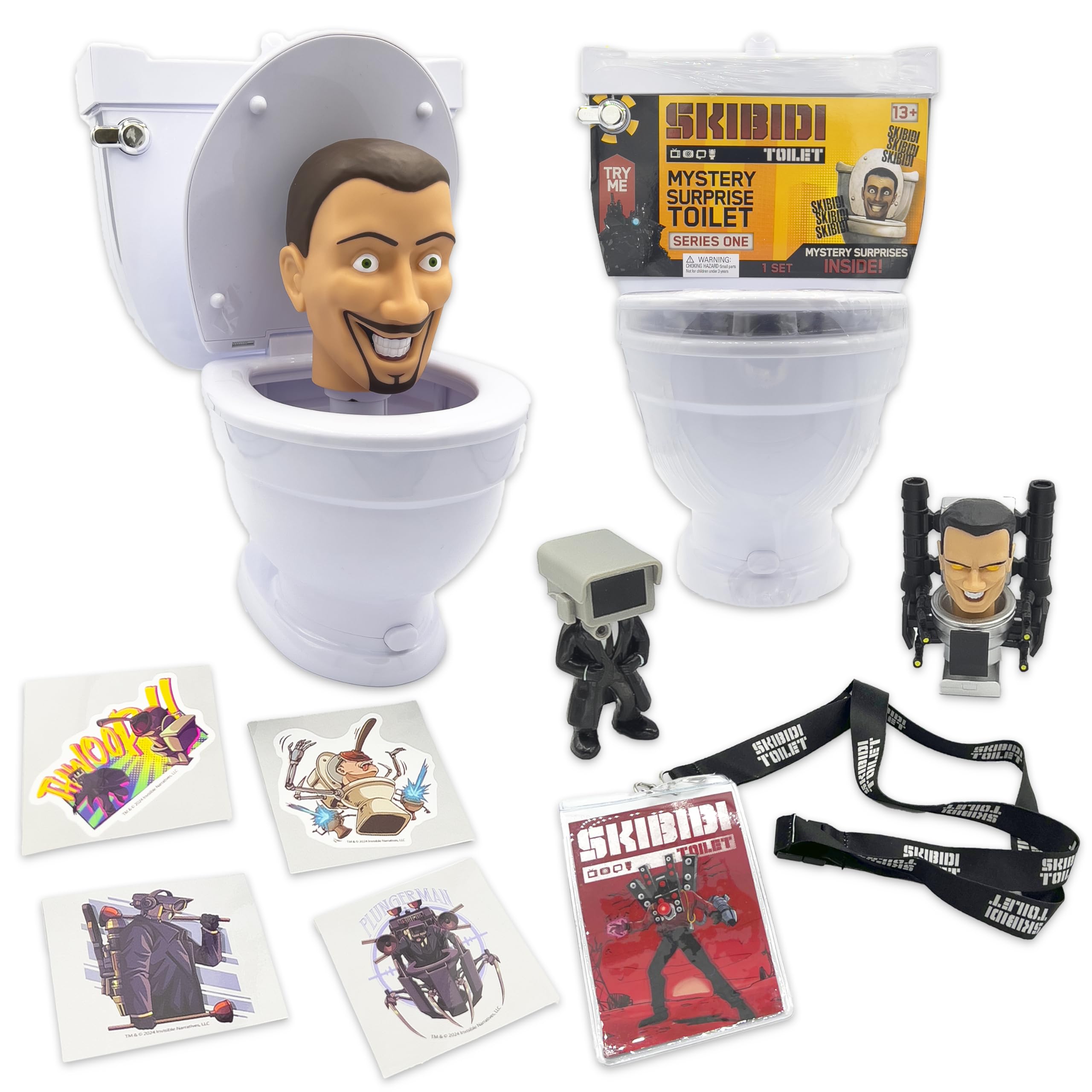 Bonkers Toys Skibidi Toilet Mystery Toilet with Surprise Toys to Discover inside