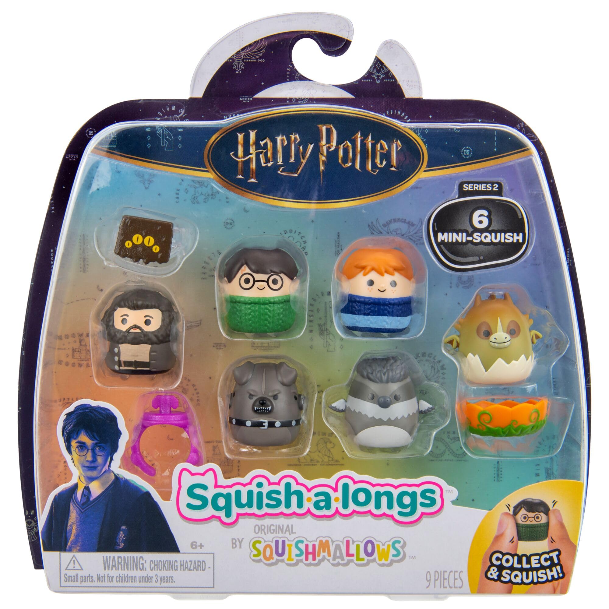 Jazwares Squishmallows Squish-a-longs Harry Potter Mini-Squish 6-Pack Hagrids Creatures