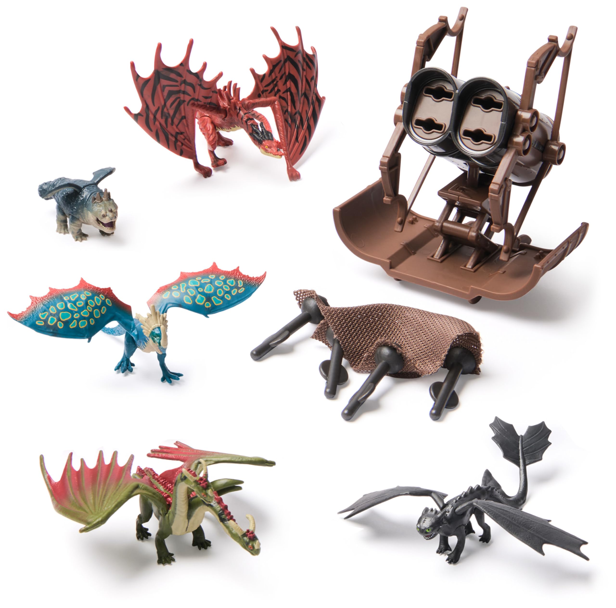 Spin Master Dreamworks Dragons How to Train Your Dragon, 5-Pack Dragon Catcher Set with Hiccup’s Mangler Net Launcher