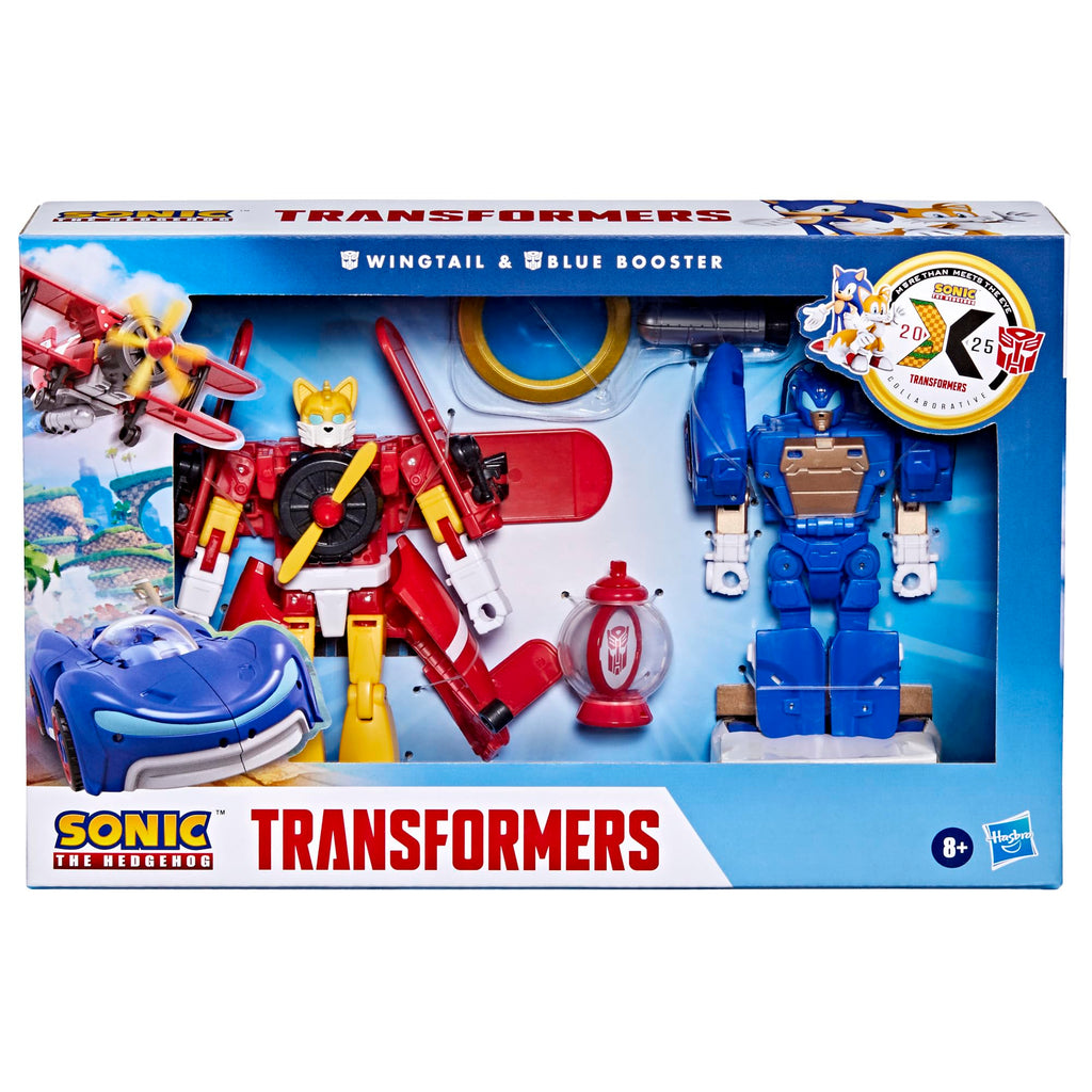 Hasbro Transformers Collaborative Sonic the Hedgehog x Wingtail and Blue Booster Action Figures