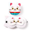 Relaxeazzz Maneki Neko Lucky Cat Round Plush Travel Pillow & Eye Mask Relaxeazzz