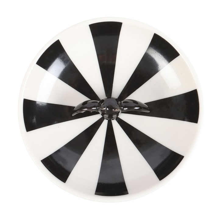 Black & White Striped Bat Trinket Dish