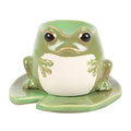 Frog-Shaped Oil Burner with Lily Pad Plate