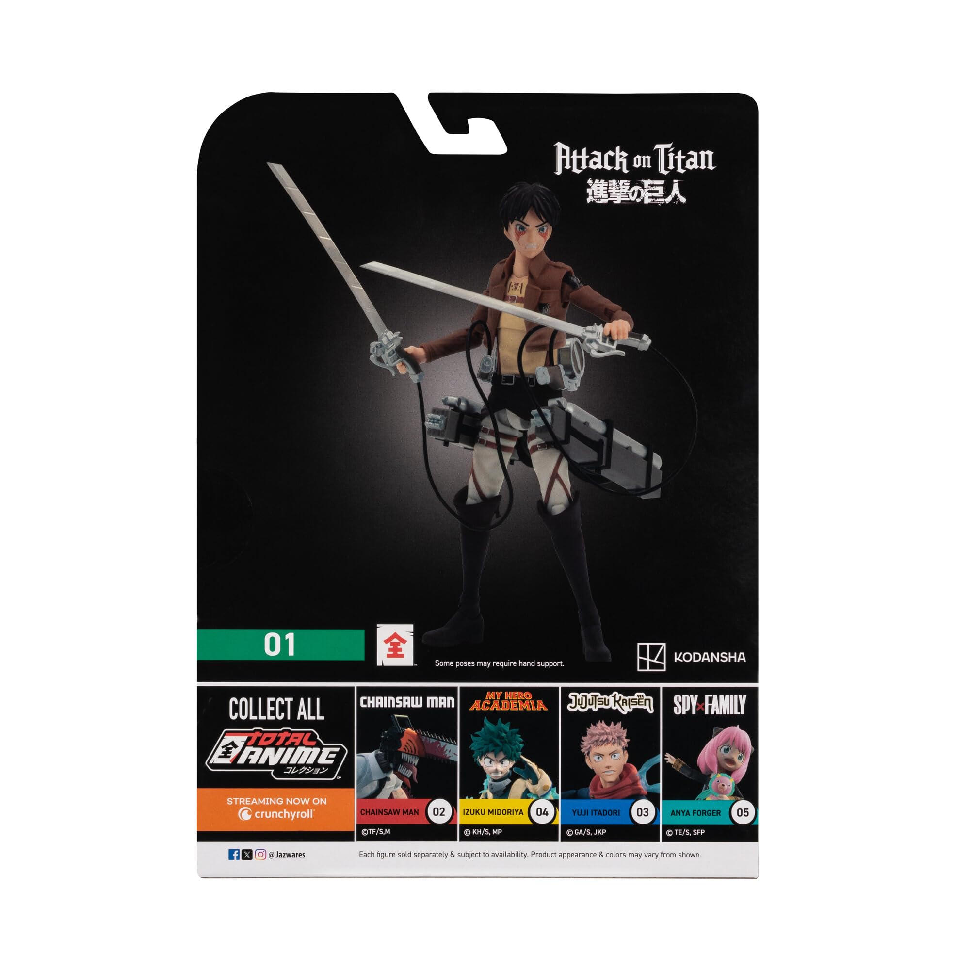 Jazwares Total Anime Attack on Titan- Eren Jaeger Action Figure Total Anime