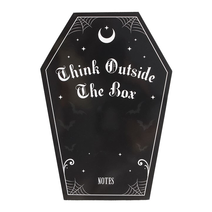 Coffin-Shaped Softcover Notebook – Black & Pink