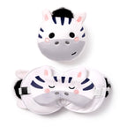 Relaxeazzz Adoramals Bali the Zebra Round Plush Travel Pillow & Eye Mask Relaxeazzz