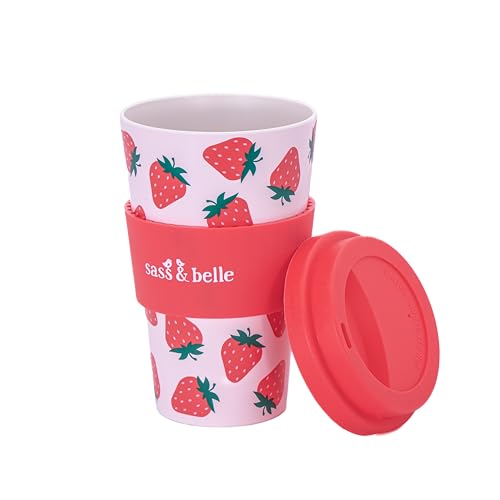 Sass & Belle Travel Coffee Cup Strawberry/Mushrom/Capybara Sass & Belle