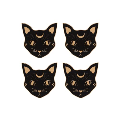 Mystic Mog Cat Face Coaster Set (Pack of 4) Something Different