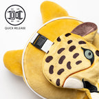 Relaxeazzz Leopard Round Plush Travel Pillow & Eye Mask