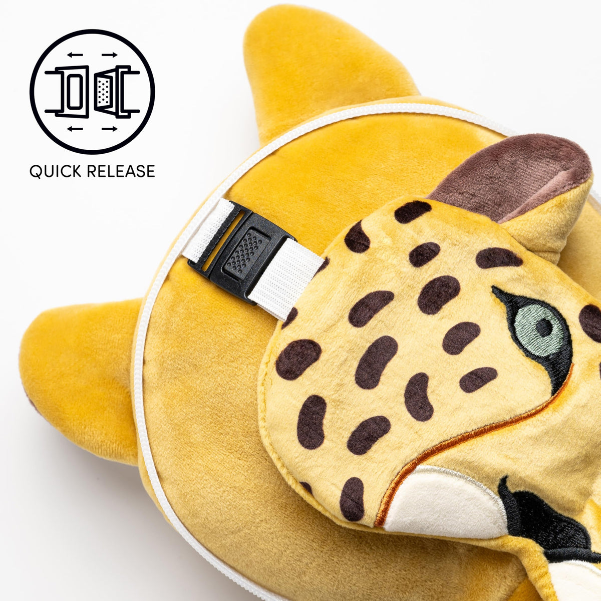 Relaxeazzz Leopard Round Plush Travel Pillow & Eye Mask