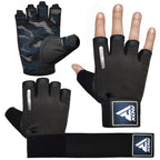 RDX T2 Half-Finger Weight Lifting Gloves – Blue & Pink
