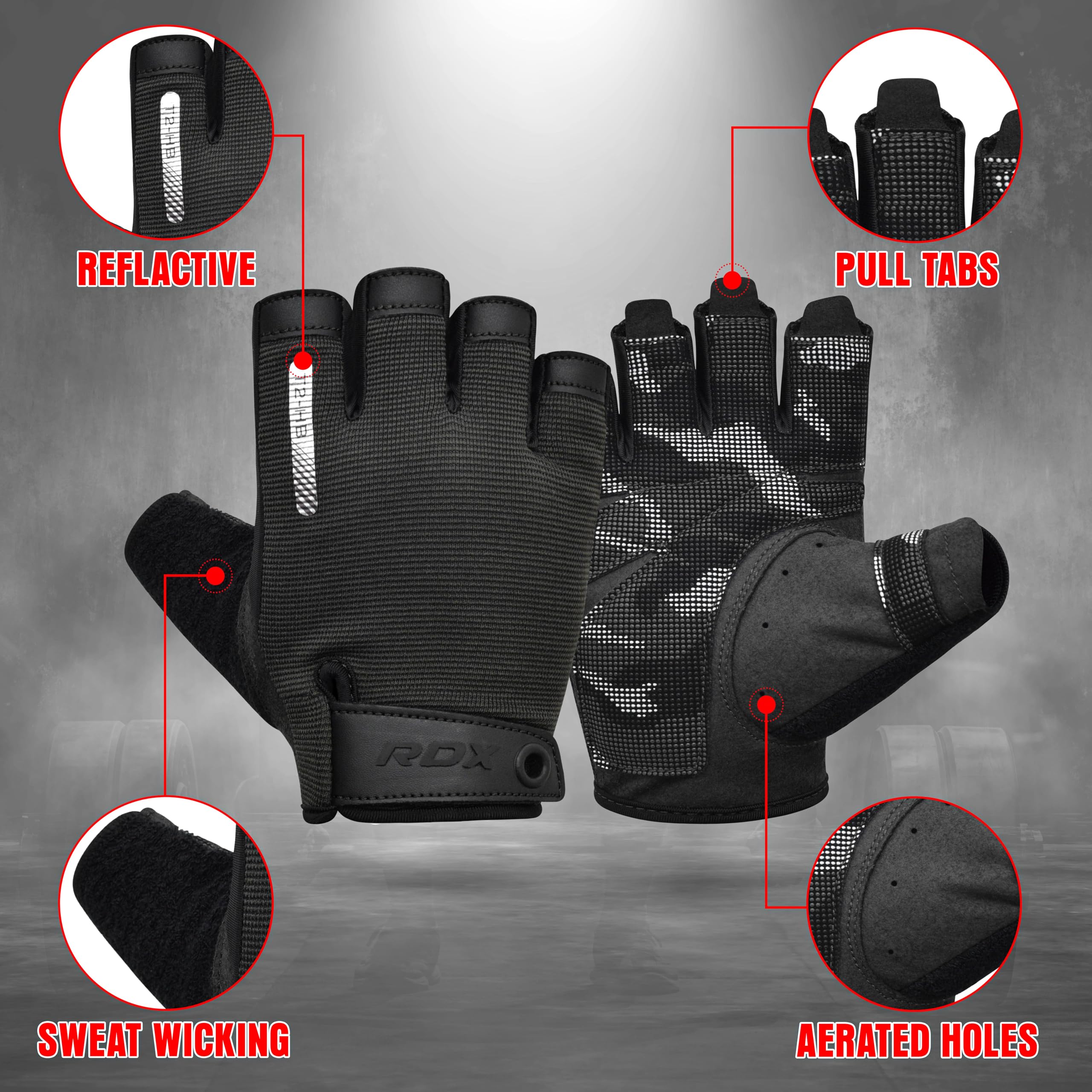 RDX T2 Half Weight Lifting Gloves