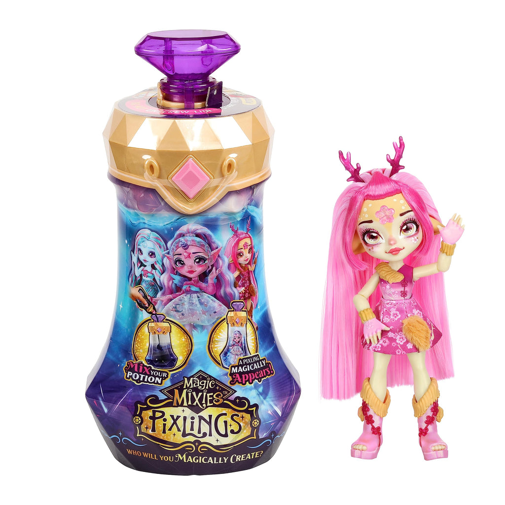 Magic Mixies - Pixlings, Deerlee The Deer Pixling, Create And Mix A Magic Potion That Magically Reveals A Beautiful 6.5" Pixling Doll Inside A Potion Bottle!