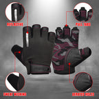 RDX T2 Half-Finger Weight Lifting Gloves – Blue & Pink