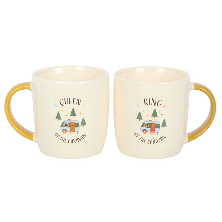 Camping King and Queen Couples Mug Set