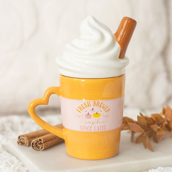 Fresh Brewed Pumpkin Spice Latte Lidded Mug